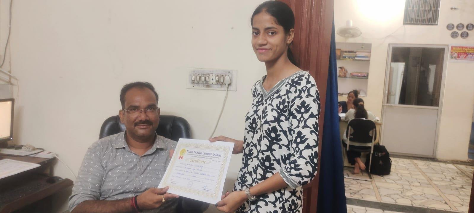 Certificate presentation at HTCI